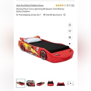 Delta Red Race Car Twin Bed